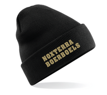 Load image into Gallery viewer, &#39;NOXTERRA&#39; embroidered beanie cap. BLACK

